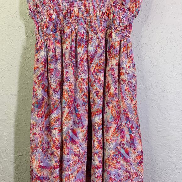 GILNER FARRAR Dress Medium Amelie Kaleidoscope Smocked Corset Waist Lined - Picture 6 of 14